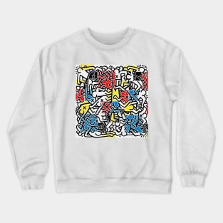 Party People Mondrian Art Crewneck Sweatshirt